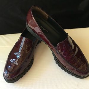 Paul Green Burgundy Patent Leather Loafers. size 10